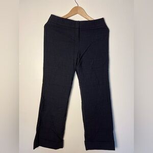 Ann Taylor Margo Petite 4 Stretch Womens Black Pants Trouser Mid-Rise Wide Leg